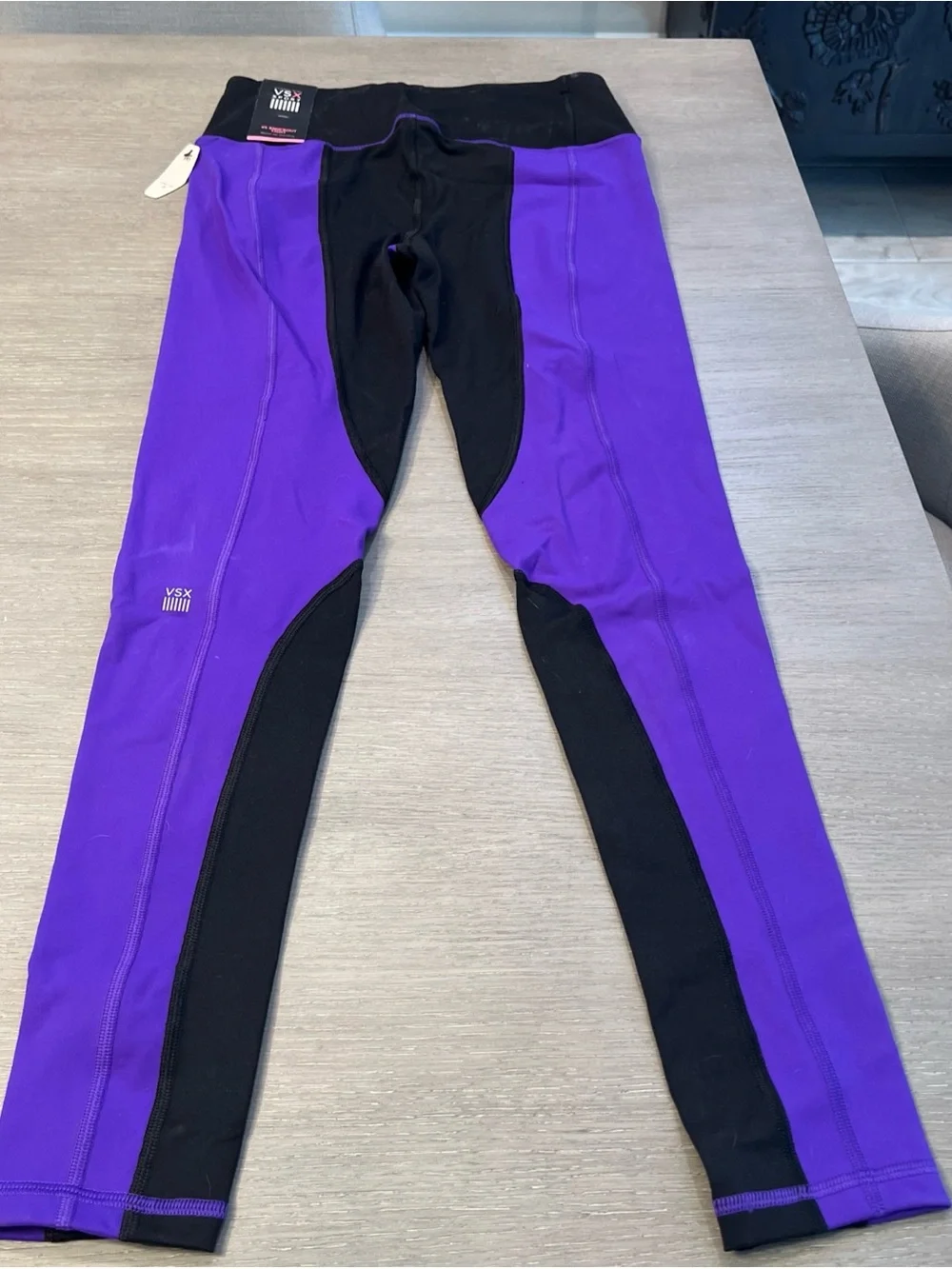 Victoria's Secret Sport VSX Black & Purple Knockout Tight Size S Medium Rise